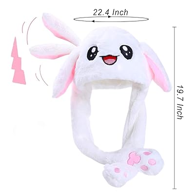 White bunny hat with moving ears Clearance