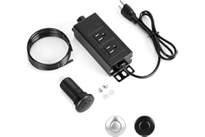 Dual Outlet Garbage Disposal Air Switch Kit, UL Listed Sink Top Air Switch for Food Waste Disposal, 3.58” Extra Long Air Butt
