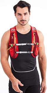 UTOBEST Running Vest 5L Hydration Pack 1.5L Bladder Red Adjustable view 9
