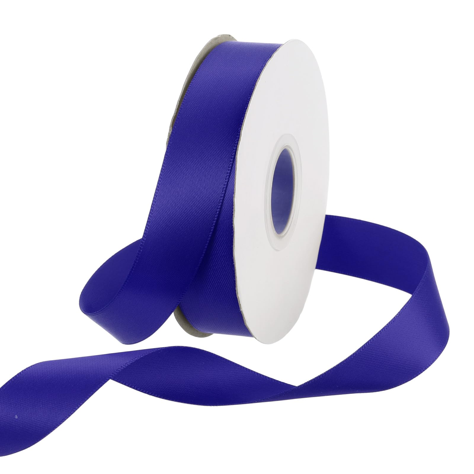 Rebower 20mm Satin Ribbon 46m Thick Double Face Grosgrain Silk Ribbon, [for Gift Wrapping, Hair Bows, Wedding, Cake, Flower] - 50 Yard/150ft/ Dark Blue — image 1