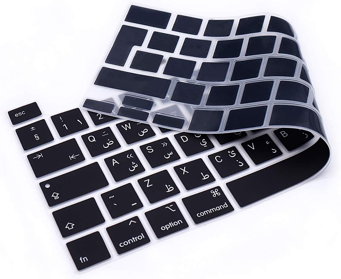 MMDW Arabic Language Silicone Keyboard Cover Skin for MacBook Pro 16 inch A2141 2019 for MacBook Pro 13.3 inch A2338 M1/A2251/A2289 2020 New with Touch Bar & Touch ID European Version - Image 5