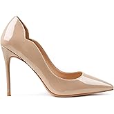 COLETER Women's 4 Inch Pumps Pointy Toe Wedding Dress Shoes Slip on Stiletto Pumps