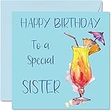 Cocktail Birthday Cards for Women - Special Sister
