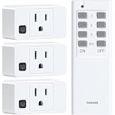 TREEWELL Remote Control Outlet with All ON/Off Switch, 200FT Long Range | Mini Electrical Outlet Plug, 15A/1875W High-Power Wireless Switch for Lights, Fans, Household Appliances, ETL &amp; FCC Listed
