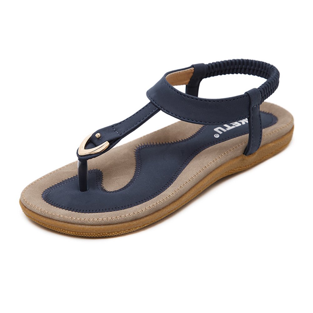 navy blue dressy flat sandals