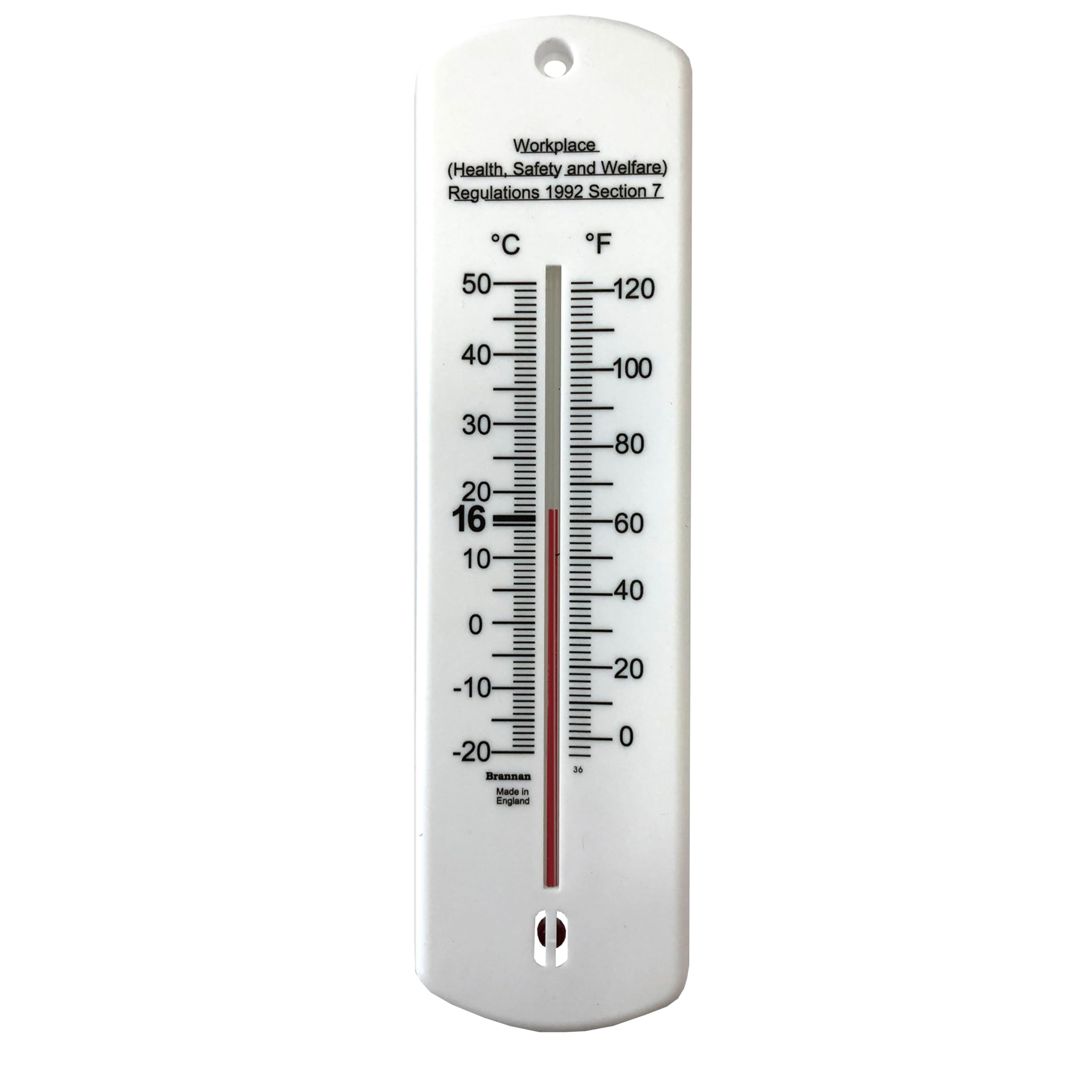 Brannan Workplace Thermometer – Recommended Temperatures for Workplace Ideal for Factory Office Shop Catering Wall Health Safety and Welfare Regulations