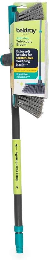 Beldray Anti-bac Extendable Broom 1.2m Telescopic Handle Soft Bristles view 3