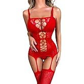 YVVEER Women's One Size Sexy Criss Cross Body Stockings