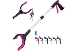 HONEYSUCKLE Grabber Reacher Tool,32 Inch Extra Long Foldable Pick Up Stick with Strong Grip Magnetic,360°Rotating Anti-Slip Jaw,Trash Claw Grabber Tool,Trash Picker Tool for Outdoor & Indoor (Purple)