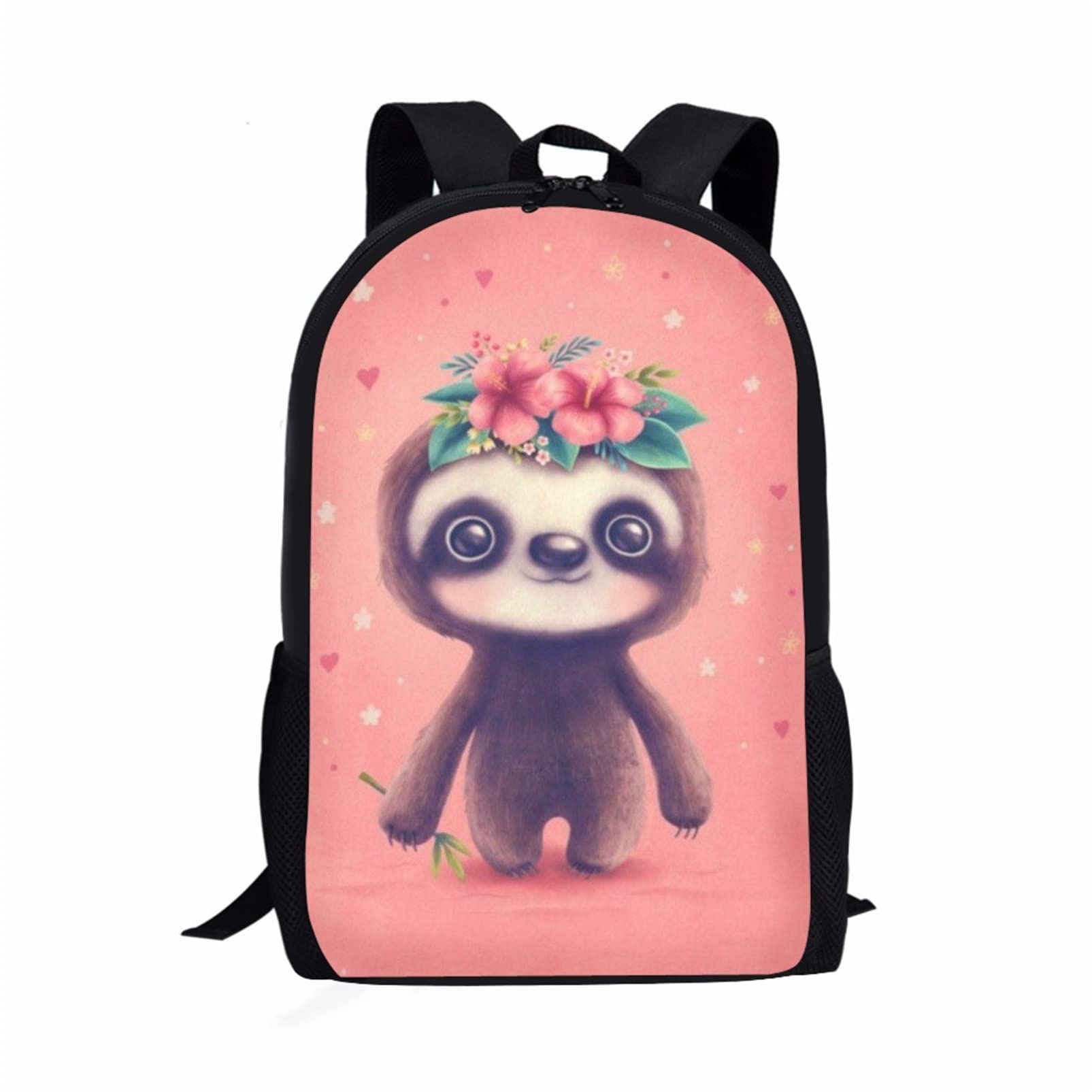 BYCHECAR Sloth Backpack Girls School Bags for 10 Year Olds Teen Girls Secondary School Kids Rucksack Boys Schoolbag Bookbag Children Travel Hiking Daypack Lightweight