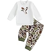 Toddler Baby Boy Hunting Clothes Mallard Duck Hunting Sweatshirt Top Camo Pants Set 2Pcs Infant Fall Outfit