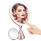 Espejo de Maquillaje, Morpilot Espejo de Aumento 1x/5x con Luz LED de Pantalla T