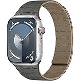 Amizee Magnetic Bands Compatible with Apple Watch Band 49/46/45/44/42/41/40/38mm Women Men, Sport Silicone Strap for iWatch Ultra 3/2/1 Series 11 10 9 8 7 6 5 4 SE3/2/1 (42/41/40/38, Gray Coffee)