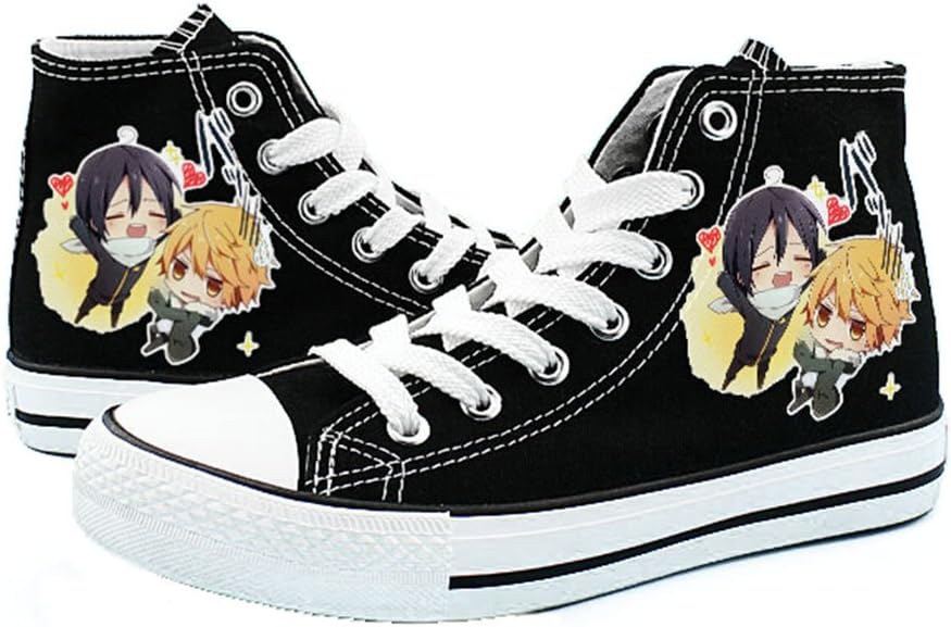Telacos Noragami YATO Yukine Shoes Cosplay Canvas Shoes Sneakers Black/White