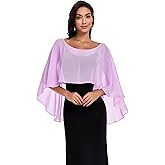 Pukguro Sheer Shawls and Wraps for Evening Dresses Chiffon Capes for Women Soft Wedding Cover Up