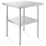 KUTLER Stainless Steel Table 30 x 30 Inches, NSF