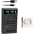Kastar 1-Pack NP-BN1 Battery and LTD2 USB Charger Replacement for Sony NP-BN1, Type N Battery, Sony BC-CSN, BC-CSNB Charger, Sony Cyber-Shot DSC-WX100, Cyber-Shot DSC-WX150, Cyber-Shot DSC-WX220