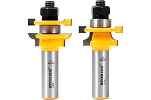 Yonico Cabinet Door Rail and Stile Router Bits Set Junior 2 Bit Roundover 1/2-Inch Shank 12272