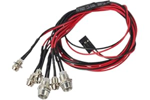 LAFEINA RC Car LED Light Kit, 6 LED Light Set Headlight Taillight for Tamiya D3 SCX10 D90 HSP Kyosho HPI 1/10 1/8 RC Model Car Truck Tank Lighting