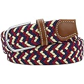 Huyfhksd Mixed Color Woven Stretch Braided Belts for Men and Women Fashion Elastic Belts