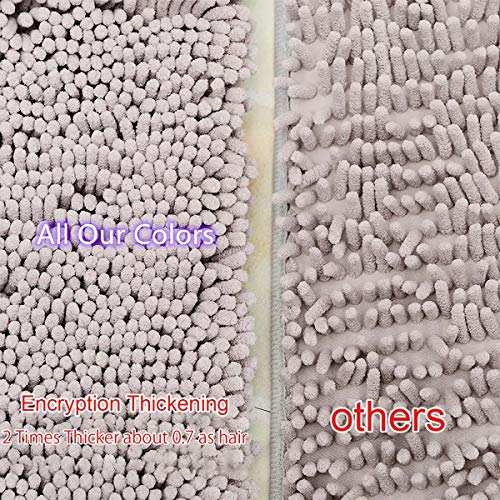 RAVCON Thick Plush Bath Mats Chenille Washable Bath Rugs Microfiber Shaggy Non Slip Bathroom Rug