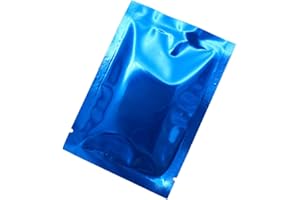 QQ Studio 100 PCS Metallic Mylar Foil Open Top Sealable Bags (12x18cm(4.7x7"), 100x Dark Blue)