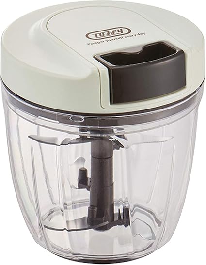 Amazon ぼん家具 電源不要 手動 フードプロセッサー みじん切り チョッパー フードカッター おしゃれ アッシュホワイト ぼん家具 みじん切り器 チョッパー
