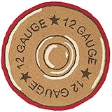 12 Gauge Shotgun Shell Hand-Hooked Round Accent Rug