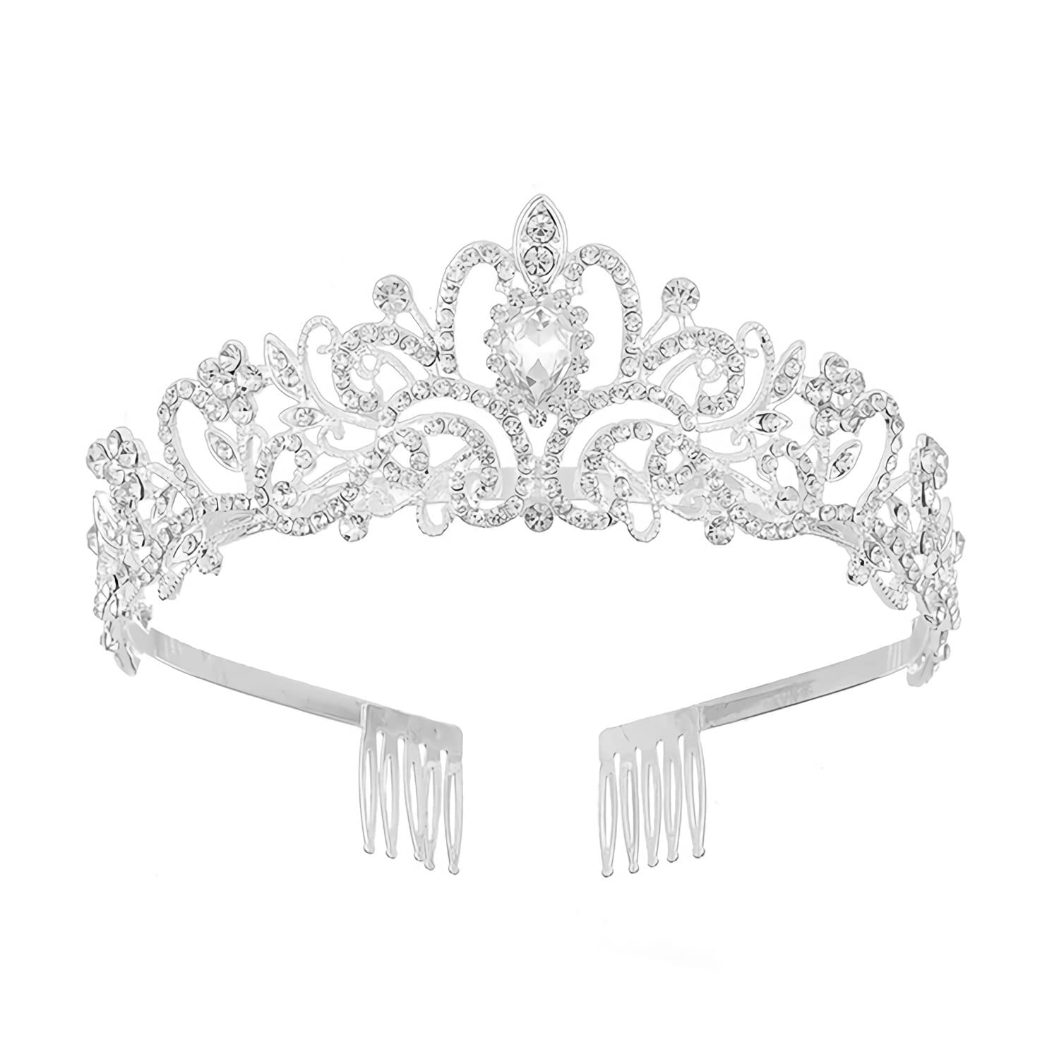 Tiara Crown Crystal Tiaras Bride Wedding Crowns Rhinestone Queen Tiaras Hair Accessories for Women Girls Princess Headband Birthday Headbands for Prom Bridal Party for Adults