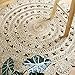 Outlavish Round Jute Area Rug Woven Golden Leaf Handmade (4 Feet, Natural)
