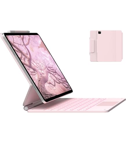 Dracool Magnetic Keyboard Case for iPad Air 13 2024 / iPad Pro 12.9 (6th 5th 4th 3rd Gen) Case with Floating Cantilever Stand Trackpad, Illuminated Magic Style Keyboard, UK