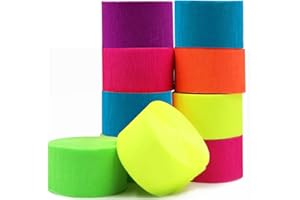 CORWOGOLO 600feet Crepe Paper Streamers,6 Rolls Blacklight Party Streamer Decorations in 6 Colors for Neon Party,Wedding, Birthday, Glow Party Supplies…