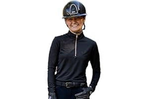 EQUESTRIAN ARTISANS Equestrian Sun Shirt for Women -Ladies Long Sleeve Horseback Riding Base Layer Shirt - English and Dressage Horse Riders Gift