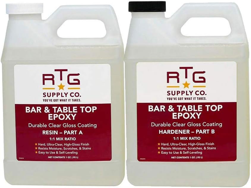 RTG Bar & Table Top Epoxy Resin for Bars Countertops Furniture and Tables (2-Quart)
