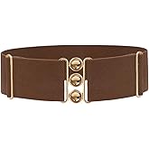Dorchid Women Adjustable Belts Wide Elastic Stretchy Belt Gold Buckle Belts for Dresses & Casual Fits waist up to 48 Inch