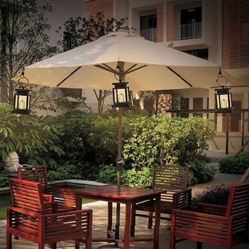 LEAGY LED Solar Mission Lantern, Vintage Solar Powered Waterproof Hanging Umbrella Lantern Candle Lights Led with Clamp Beach Umbrella Tree Pavilion Garden Yard Lawn Etc. Lighting & Decoration