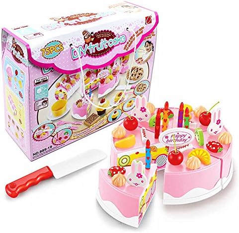 CrazySell 54 PCS Cute Fun Toy Magical Tea Set and Rainbow Cake Pretend Play Food Toy Set for Kids Girls