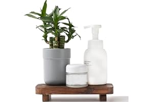FLYIEE Wood Risers for Decor Display, Bathroom Counter Sink Decor, Dish Soap Tray Wood Tray for Kitchen Counter, Small Wooden Soap Stand, Wood Soap Pedestal, Soap Dispenser Stand Modern Farmhouse