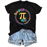 Happy Pi Day Shirt Women Pi 3.14 T Shirt Funny Math Teacher Shirts Be Irrational Tee Casual Short Sleeve Tops