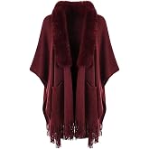 Ferand Shawl Wraps for Women with Pockets, Open Front Poncho Cape | Warm Soft Ruana Cardigan, Cozy Lightweight Layer for Fall Winter Travel