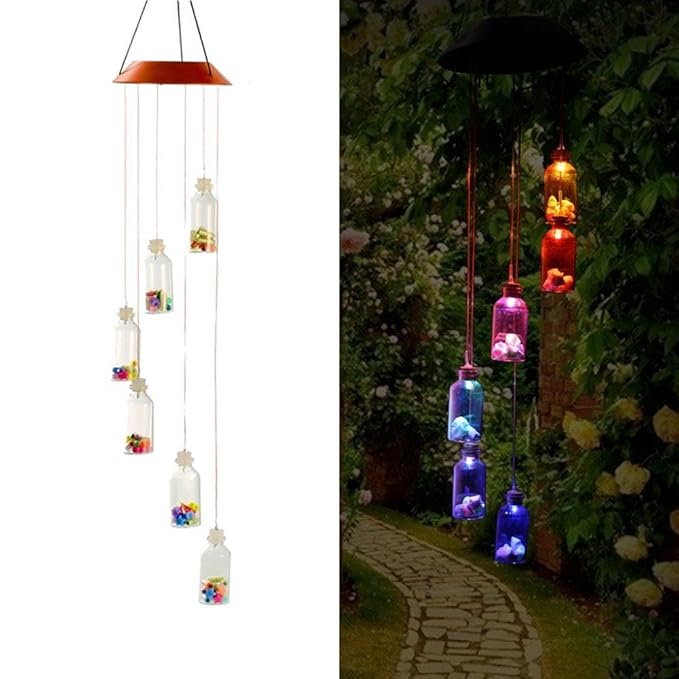 Color Changing LED Solar Mobile Wind Chime, Efanty Creative Solar