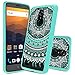 ZTE MAX XL Case, ZTE N9560 Case Clear with HD Screen Protector,AnoKe Mandala Colorful Folwer Cute Women Girls Anti-Slip Ultra Thin Slim Fit Cell Phone Cover Cases for ZTE N9560 - TM CH Mint