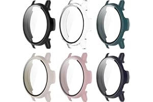 Kimiyaki 6 Pack for Garmin vivoactive 5 Smartwatch Case [Full Coverage], Hard PC Bumper All-Around Protective Accessories for Garmin vivoactive 5 Built-in Tempered Glass Film