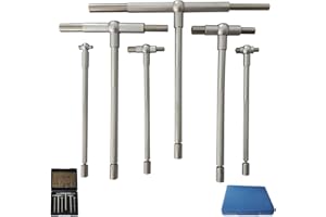 JENSWILL Hole Gauge 6 Pcs/Set Telescoping Gage, 5/16" to 6" Range, T-Bore Hole Gauges w/Pouch, High Precision Telescopic Bore Gauge T-Gage Set with Box