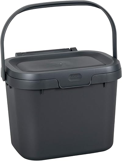 Addis Everyday Kitchen Food Waste Caddy Bin 4.5 L Silver 10 Year Guarantee