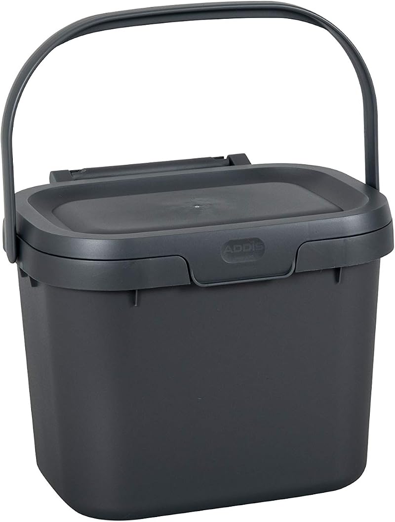 Addis Everyday Kitchen Food Waste Caddy Bin 4.5 L Silver 10 Year Guarantee