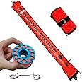 DSMB 4ft Surface Marker Buoy with 100ft Finger Spool Reel Diver Below Signal Flag Tube Scuba Diving Equipment Open Bottom Set (4ft) Orange