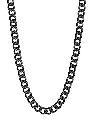 U7 Rapper Necklace Black Stainless Steel 6mm Cuban