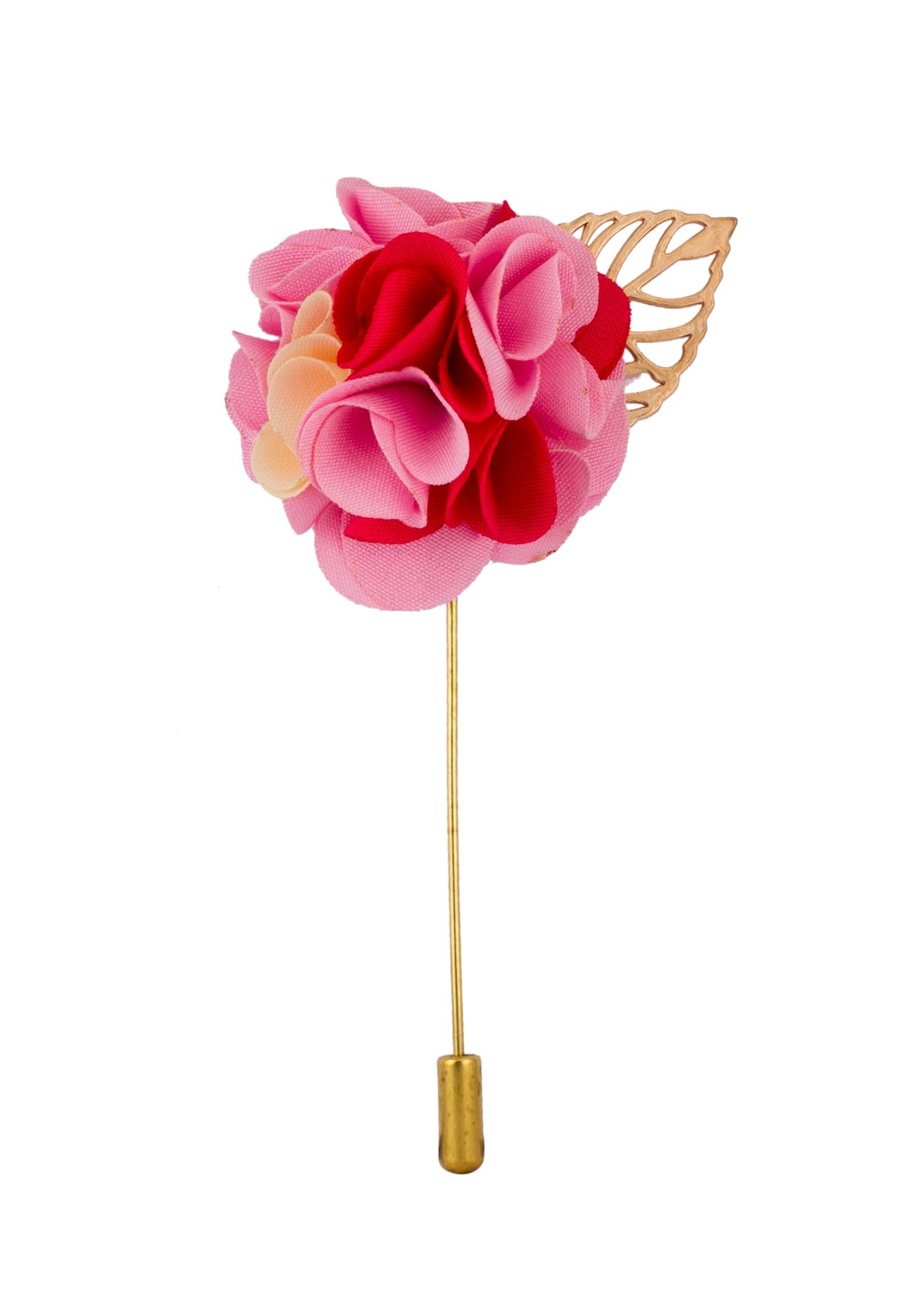 Brooch Lapel Pin for Men Pink Red White Bunch Flower Golden Leaf Lapel Pin Badge Coat Suit Wedding Gift Party Shirt Collar Accessories