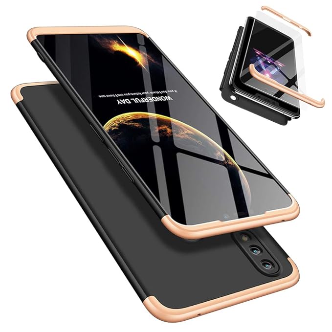 Huawei Honor 8X Handyhülle, LaiXin Huawei Honor 8X Hülle mit Tempered Glas Schutzglas 360 Grad Case Schutzhülle PC Plastik Co